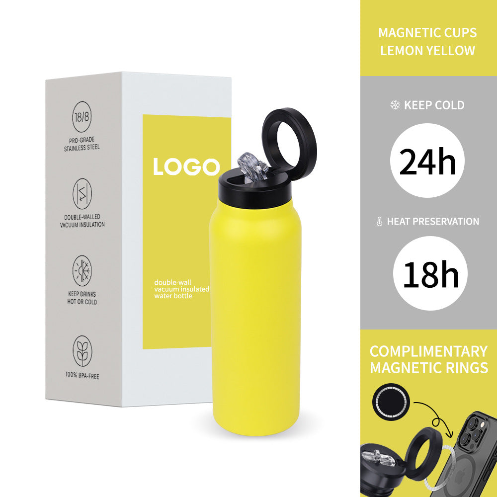 Magnetic Water Bottle with Phone Holder – Insulated Stainless Steel Cup
