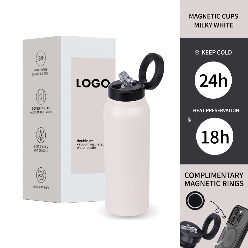 Magnetic Water Bottle with Phone Holder – Insulated Stainless Steel Cup